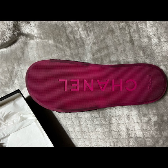 Chanel Pink and Black tweed Camilla Mules sz 8 - Picture 4 of 5